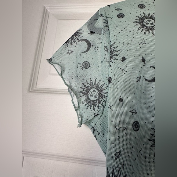 Harper & Ivy Short Sleeve Mesh Baby Tee Mint Celestial ๐๐โจ Sz XL - Picture 5 of 9